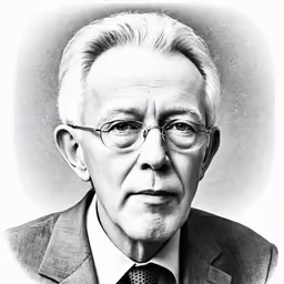 an old man wearing glasses and a suit and tie