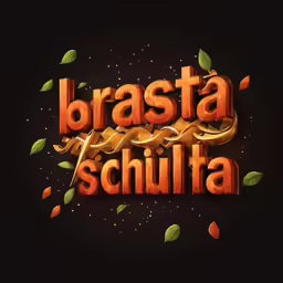 the words brastoa schltia written in 3d type