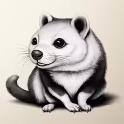 a drawing of a small animal on a beige background
