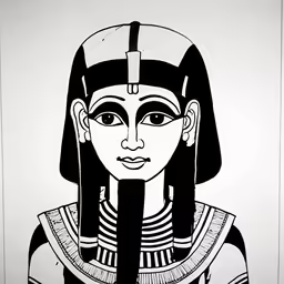 an egyptian avatar is depicted in this black and white illustration