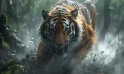 a tiger that is walking around in the forest