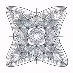 a drawing of the shape and design of an intricate square shaped object