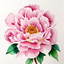this is a painting of a peony,an image of a watercolor painting of a flower