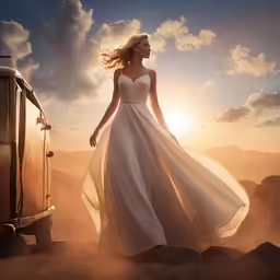 a beautiful bride in a strapless wedding dress is standing on the rocks