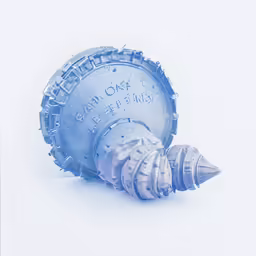 there is a blue plastic thing on top of it