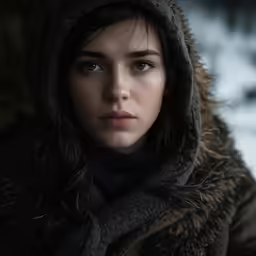 an attractive woman with a hoodie on