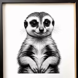 a print of a meerkat hanging out on a wall