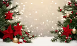 a christmas tree decorated with red and gold ornaments