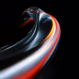 a red, white and black wave is seen