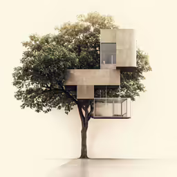 a large building built into the side of a tree