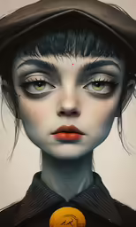 an illustration of a girl with a hat