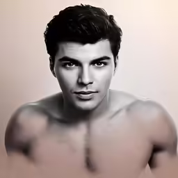 a man posing for a photo in black and white