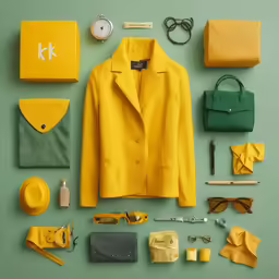 a couple of items are laid out neatly