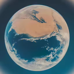 the earth as seen from space with a clear blue sky
