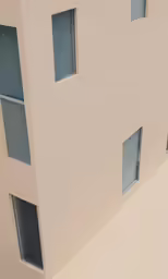 three windows in front of a modern home