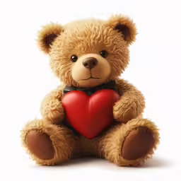 the teddy bear has a heart on his chest