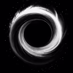 some circles of dark matter on a black background