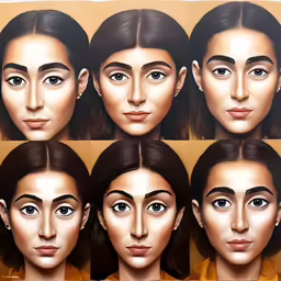 different facial expression examples for the same person