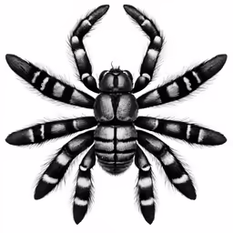 black and white photo of a spider