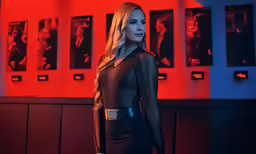 this is a model posing in an office