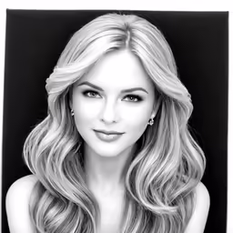 a woman with long, curly blonde hair