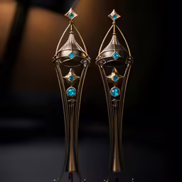 the two pieces of artic bronze and turquoise stones