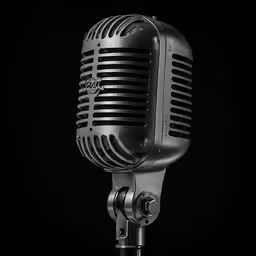 a very old looking microphone in the dark