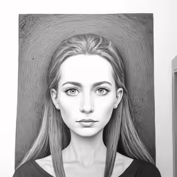 a woman is shown as she is drawn by graph