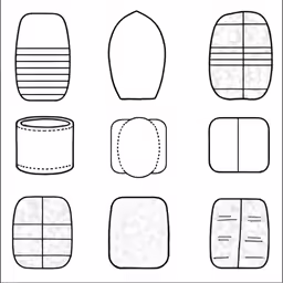 shapes for paper doll clothes with text