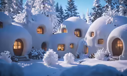a small white house with trees in the background