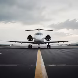 a plane with wheels on a landing strip