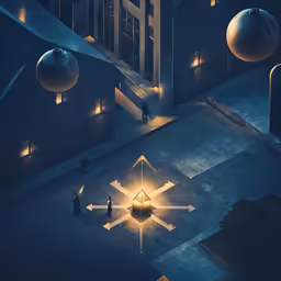 the man is standing outside at night