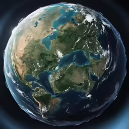 the planet has a lot of water and light on it