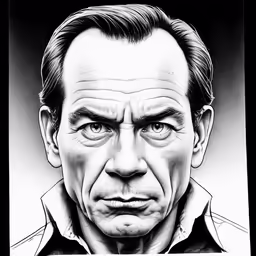 an image of a black and white drawing of a man