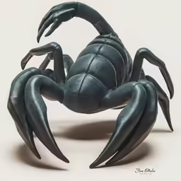 a close up of a crab on a white background