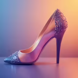 a close up of a shoe with jewels on it