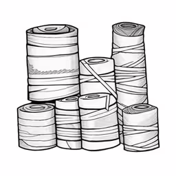 drawing - rolls of toilet paper by kirsty kollar,a drawing of multiple rolls of toilet paper