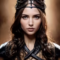 a woman in medieval costume wearing a black mask