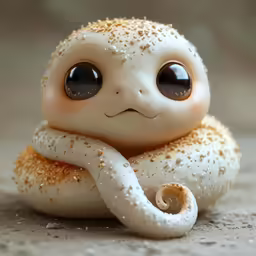 the little stuffed animal is made of clay