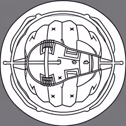 a picture that has been made to look like the shape of a boat,a drawing in black and white with the shape of a bowl
