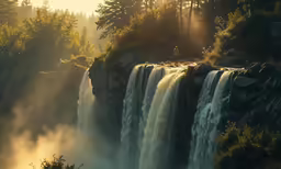 a view of some water fall coming out of the ground
