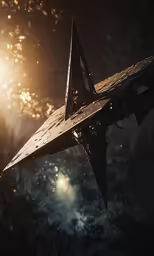 a computer artwork of a plane flying in the air