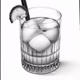 an illustration of an ice and soda with a lime slice