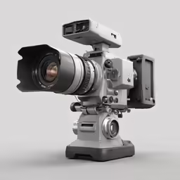 the camera is on top of the tripod