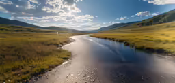 the view from above a very small river