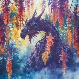 a fantasy dragon with flames coming out of its mouth