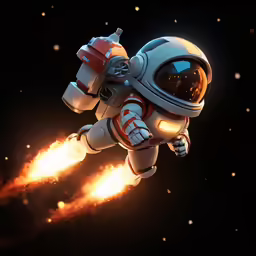 an astronaut in the outer space on fire