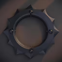 the inside of an iron circular object