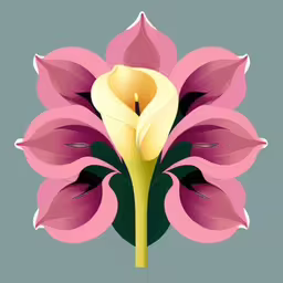 flower made from pink flowers with two green stems