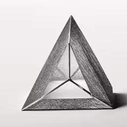 a very large triangular object made from metallic foil